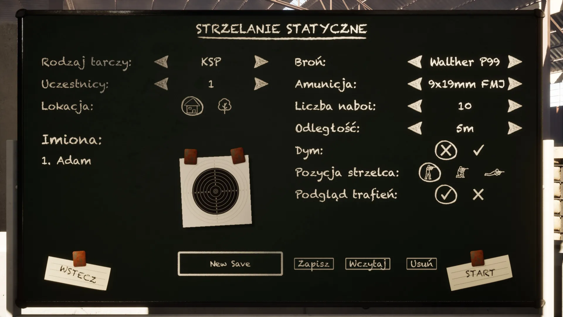 Menu wyboru trybów
